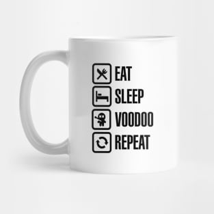 Eat sleep voodoo repeat black magic voodoo doll (black) Mug